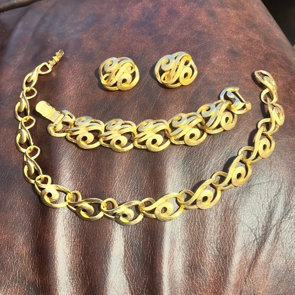 Erwin Pearl NECKLACE BRACELET EARRINGS SET Filigree Mediterranean Runway Jewelry - Picture 3 of 11